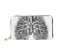 TRSGKSQP Ledergeldbörse für Damen und Herren, Bifold Wallet Ultra Slim Kreditkartenetui Lunge Vektorbild Damen Clutch Geldbörse