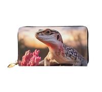 TRSGKSQP Ledergeldbörse für Damen und Herren, Bifold Wallet Ultra Slim Kreditkartenetui Weiß Eidechse Damen Clutch Geldbörse