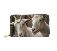 TRSGKSQP Ledergeldbörse für Damen und Herren, Bifold Wallet Ultra Slim Kreditkartenetui Weiße Ziege Damen Clutch Geldbörse