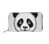 TRSGKSQP Ledergeldbörse für Damen und Herren, Bifold Wallet Ultra Slim Kreditkartenhalter Anime Panda Gesicht Damen Clutch Geldbörse