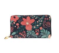 TRSGKSQP Ledergeldbörse für Damen und Herren, doppelt gefaltet, ultradünn, Kreditkartenhalter, einfache kleine Blume, Damen-Clutch-Geldbörse