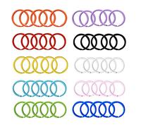 Trsnzul Schlüsselringe Bunt 50 Stücke Schlüsselringe Set Schlüssel Ringe Karabiner Rund Groß Ringe Schlüsselanhänger Metall Flat Key Ring zum Aufhängen des Schlüssels