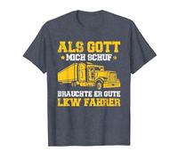 Truck Lustiges LKW-Fahrer Gott Schuf Gute Lkwfahrer Trucker T-Shirt, Herren, Blau Meliert, L