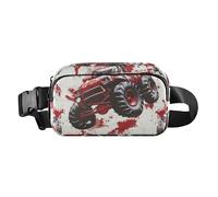 Truck, modische Bauchtasche für Herren und Damen, Mehrzweck-Bauchtasche mit verstellbarem Gurt, für Radfahren, Wandern, Fitnessstudio, Rot, LKW, Rot, 1 size