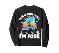 Truck zum 4. Geburtstag, lustige 4-jährige Jungen Sweatshirt