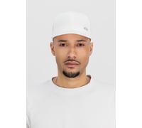 Trucker Cap ALPHA INDUSTRIES "Metal Label Cap", Herren, Gr. onesize, weiß (weiß, metalsilber), Kunstfaser, Caps (50184161-0) weiß, metalsilber
