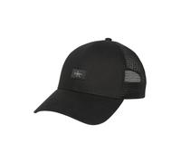 Trucker Cap CALVIN KLEIN JEANS "MONOLOGO WOVEN PATCH TRUCKER", Herren, schwarz, Web;Netz, Baumwolle, unifarben, Caps, Netzeinsatz, Größe individuell verstellbar (75255657-0) schwarz