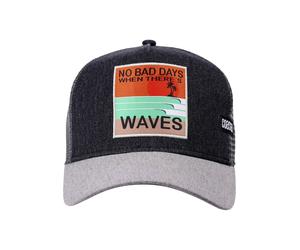 Trucker Cap COASTAL "Coastal HFT NoBadDays", Herren, Gr. onesize, grau (schwarz, grau), 60% Baumwolle, 40% Polyester, Caps (55439364-0) schwarz, grau