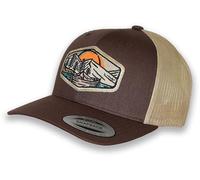 Trucker Cap Flexfit Snapback : Natur Wildnis - Jäger-Hut Outdoor Cap - Cappi Geschenk für Jäger USA Natur Baseball Cap Kappe Mütze Outdoor Kletter Wander Zubehör (Brown/Khaki)