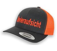 Trucker Cap Flexfit Snapback : Revieraufsicht - Jäger-hut Outdoor Cap - Cappi Geschenk für Jäger Natur Baseball Cap Kappe Mütze Outdoor Förster Ausrüstung Weidmanns Zubehör (Charcoal/Neon Orange)