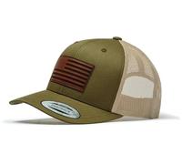 Trucker Cap Flexfit Snapback : USA Flagge - Army Militär Amerika Outdoor Cap - Cappi Geschenk für Jäger Natur Baseball Cap Kappe Mütze Outdoor Mesh Cap Ausrüstung Wander Zubehör (Mossgreen/Khaki)
