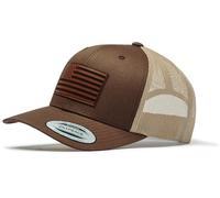 Trucker Cap Flexfit Snapback : USA Flagge - Army Militär Amerika Outdoor Cap - Cappi Geschenk für Jäger Natur Baseball Cap Kappe Mütze Outdoor Mesh Cap Ausrüstung Wander Zubehör (Brown/Khaki)
