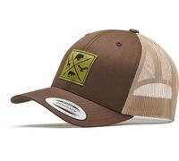 Trucker Cap Flexfit Snapback : Wald-Tier Hirsch Wolf Bär Adler - Jäger-Hut Outdoor Cap - Cappi Geschenk für Jäger Natur Baseball Cap Kappe Mütze Outdoor Kletter Wander Zubehör (Brown/Khaki)