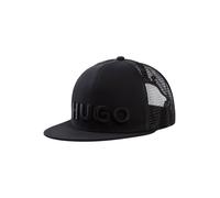 Trucker Cap HUGO "Jago Trucker", Damen, schwarz (schwarz 001), Materialmix, unifarben, casual, Caps, mit Mesh-Einsatz, Logo-Stitching (94874249-0) schwarz 001