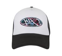 Trucker Cap K1X "K1X Herren KXM241-052 K1X Badge Trucker Cap", Herren, Gr. onesize, schwarz-weiß (schwarz), 100% Polyester, Caps (30867142-0) schwarz