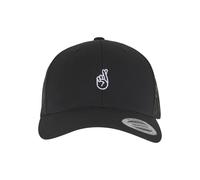 Trucker Cap MISTERTEE "MisterTee Crossed Fingers Handsign Retro Trucker Cap", Herren, Gr. onesize, schwarz, 65% Baumwolle, 35% Polyester, Caps (27530762-0) schwarz