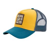 Trucker Cap MUSTANG "Hunter", Herren, blau, mustard gelb, Materialmix, mehrfarbig, Caps, Netzeinsatz, Größe individuell verstellbar (34468123-0) blau, mustard gelb