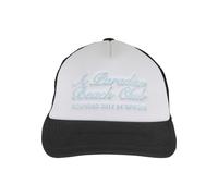 Trucker Cap PEQUS "PEQUS PEQUS A Paradise Beach Club Curved Logo Trucker Cap", Herren, Gr. onesize, schwarz, 100% Polyester, Caps (34416142-0) schwarz