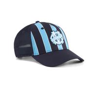 Trucker Cap PUMA "Olympique de Marseille KING Trucker Cap Erwachsene", Herren, Gr. onesize, weiß (bright aqua weiß blau), Futter Vorderteil: 100% Polyester. Hinterer Einsatz: 100% Polyester, mehrfarbi