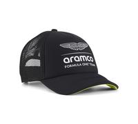 Trucker Cap PUMA "PUMA x ASTON MARTIN ARAMCO F1 TEAM Trucker Cap Erwachsene", Gr. onesize, schwarz, Futter Vorderteil: 100% Polyester, unifarben, Caps (75015013-0) schwarz