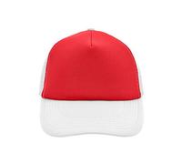 Trucker Mesh Baseball Cap in Polyester in Rot - Weiss
