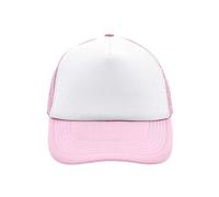 Trucker Mesh Baseball Cap in Polyester in Weiss - Babypink