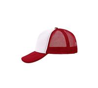 Trucker Mesh Baseball Cap in Polyester in Weiss - Rot