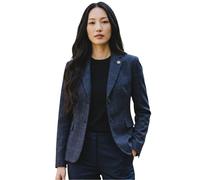 TruClothing Damen-Tweed-Blazer im Tailored Fit mit Karomuster, Modell TPSTZ-7 - Marineblau XS