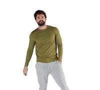 True North Herren Langarmshirt aus Bio-Baumwolle Rundhalsausschnitt T-Shirt 2110 olive-grün L