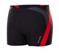 True North Herren Trunk Badehose - Nachhaltig, ECONYL® Recycled, Made in EU, Schnelltrocknend Schwarz-Rot S