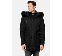 trueprodigy Herren Winterjacke Harvey - Casual Parka - Warme gefütterte Jacke - Stylisher Mantel in schwarz mit Kapuze und abnehmbarem Kunstfell