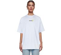 Oversize-Shirt TRUEPRODIGY "Juniper F Logo Print Oversized Rundhals", Damen, Gr. M, grau (graumelange), Obermaterial: 50% Baumwolle CO. 50% Polyester PES., Rundhals, Shirts (19592558-M) graumelange