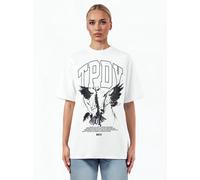 Oversize-Shirt TRUEPRODIGY "Yuki F Logo Print Oversized Rundhals", Damen, Gr. M, weiß, Obermaterial: 100% Baumwolle CO., Rundhals, Shirts (51679326-M) weiß