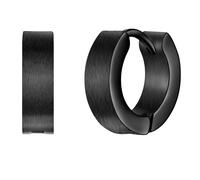 True Rebels Herren Creolen aus Edelstahl schwarz