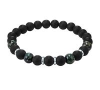 True Rebels Edelsteinarmband für Herren, schwarz/grün, 20,5 cm, Artikelnummer 50060018 cm Herren