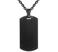 True Rebels Herren-Ankerkette Edelstahl schwarz 50 cm - Halskette Dogtag Edelstahlhalskette mit Anhänger Männerschmuck Kette, schwarz