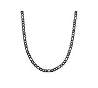 True Rebels Herren Halskette aus Edelstahl schwarz - Figarokette Edelstahlhalskette Männer