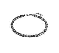 True Rebels Herren Armband Edelstahl | Edelsteinarmband, Labradorit, grau, Karabinerverschluss