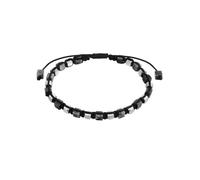 True Rebels Herren Armband Edelstahl | Edelsteinarmband, Labradorit, grau, Zugverschluss
