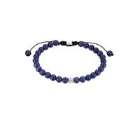 True Rebels Herren Armband Edelstahl | Edelsteinarmband, Lapislazuli, blau, Zugverschluss