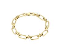 True Rebels Herren Armband Edelstahl gelbgold | gelbvergoldet 14 Karat, Gliederarmband, Karabinerverschluss