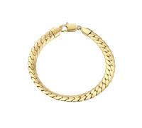 True Rebels Herren Armband Edelstahl gelbgold | gelbvergoldet 14 Karat, Panzerarmband, Karabinerverschluss