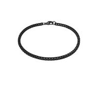 True Rebels Herren Armband Edelstahl schwarz | schwarz rhodiniert, Kastenarmband, Karabinerverschluss