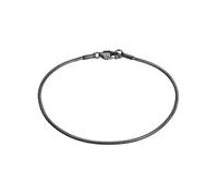 True Rebels Herren Armband Edelstahl schwarz | schwarz rhodiniert, Schlangenarmband, Karabinerverschluss