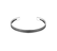 True Rebels Herren Armspange aus Edelstahl silber/schwarz 18,0-21,0 cm