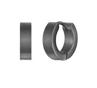 True Rebels Herren Creolen aus Edelstahl gunmetal - Edelstahlohrringe Männer