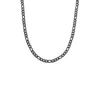 True Rebels Herren Halskette aus Edelstahl schwarz - Figarokette Edelstahlhalskette Männer