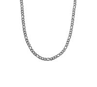 True Rebels Herren Kette aus Edelstahl gunmetal - Figarokette Edelstahlhalskette Männer