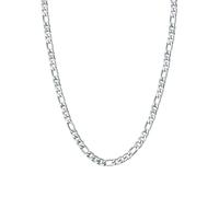 True Rebels Herren Kette aus Edelstahl silber - Edelstahlhalskette Figarokette Klassische Herrenkette