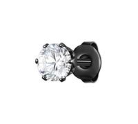 True Rebels Herren Ohrringe Edelstahl schwarz | schwarz rhodiniert, Ohrstecker, Zirkonia, weiß, 1 Stück